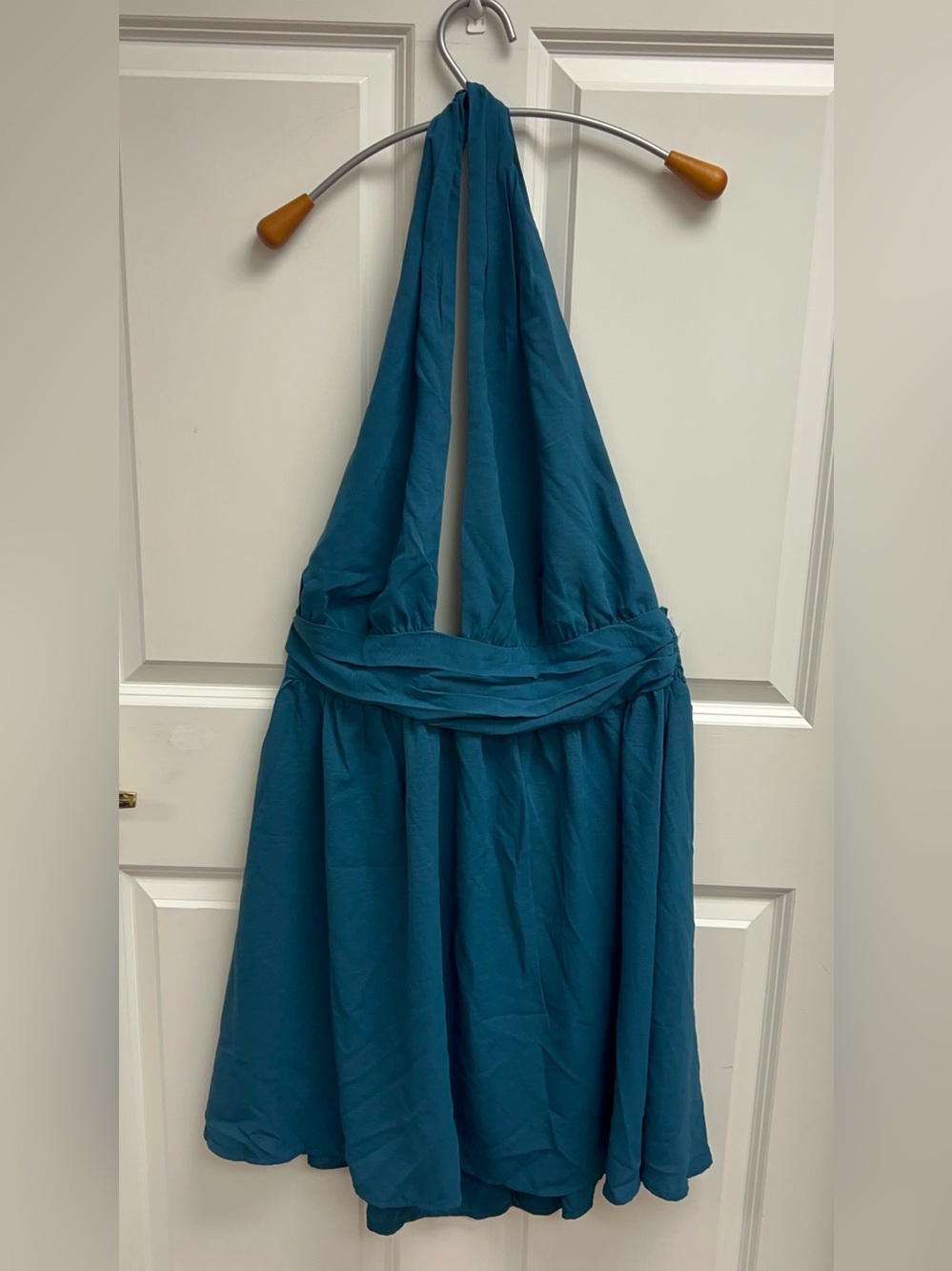 SHEIN Women’s Blue Solid Halter Sleeveless Midi Dress Size 2XL Plus